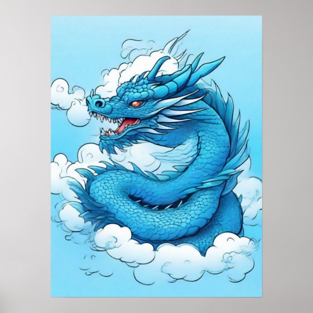Chinese Dragon in the Clouds Poster (Front)