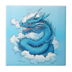Chinese Dragon in the Clouds Tile