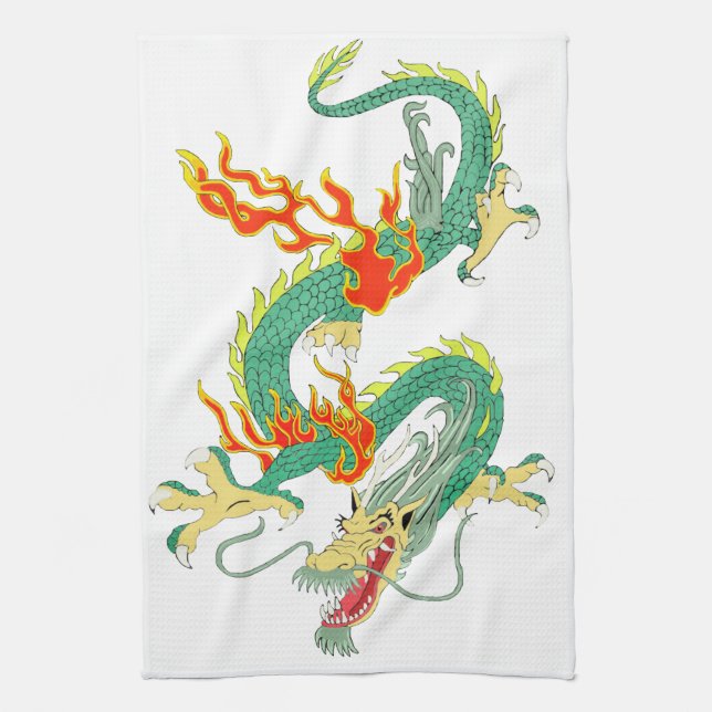Chinese Dragon Kitchen Towel (Vertical)