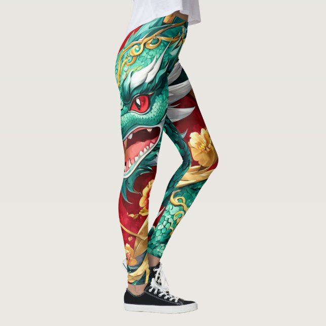 Chinese Dragon Leggings - Stylish Artistic Yoga Pa (Right)