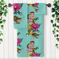 Chinese dragon Lotus Cherry Blossoms