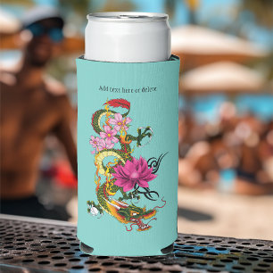 Chinese Dragon Lotus Cherry Blossoms Seltzer Can Cooler