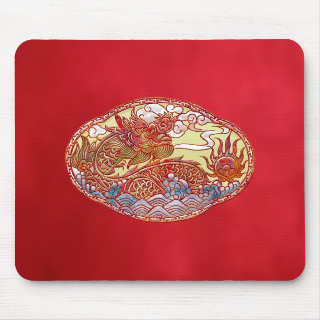 Chinese Dragon Medallion Mouse Pad (Front)