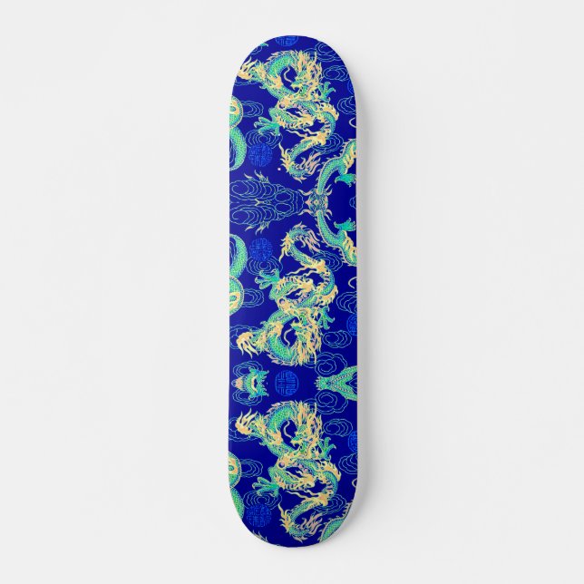 Chinese Dragon Neon Element Custom Pro Park Board Skateboard (Front)