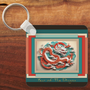 Chinese Dragon New Year 2024 Monogram SqK04 Keychain