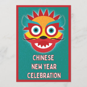 Chinese Dragon New Year Party Invitation