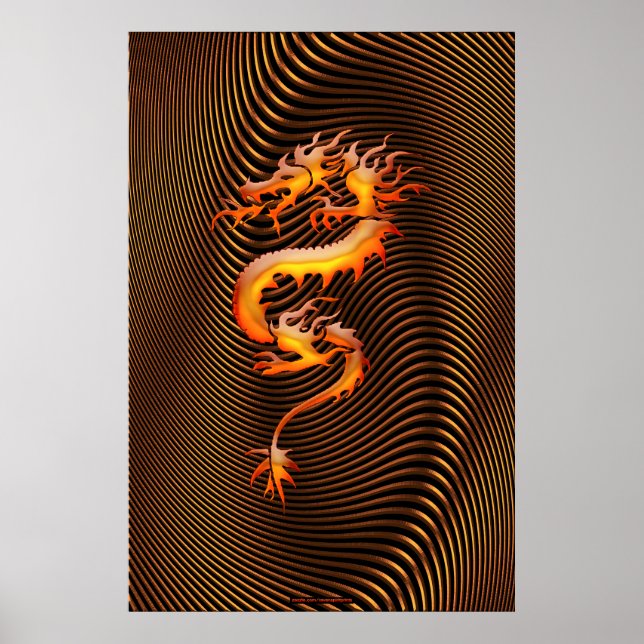 Chinese Dragon Optical Illusion Wall Art II (Front)