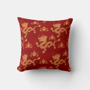 Chinese dragon pattern Lunar year 2024 Throw Pillow