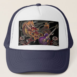 Chinese Dragon Purple Guitar Skull & Crossbone Hat