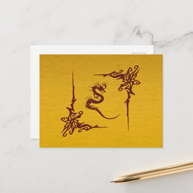 Chinese Dragon, Red Dragon, Fantasy, Mythology Postcard (Front/Back In Situ)