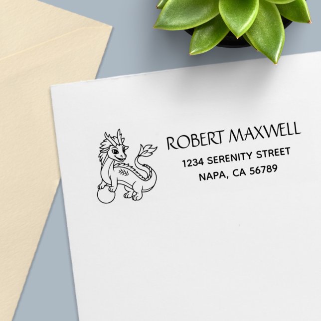 Chinese Dragon Return Address Self-inking Stamp (Creator Uploaded)