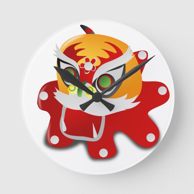 chinese dragon round clock (Front)