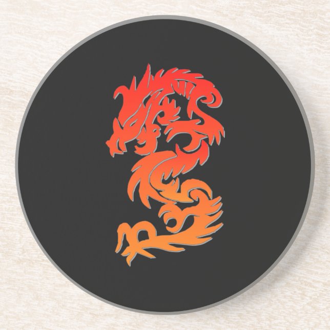 Chinese Dragon Sandstone Coaster (Front)