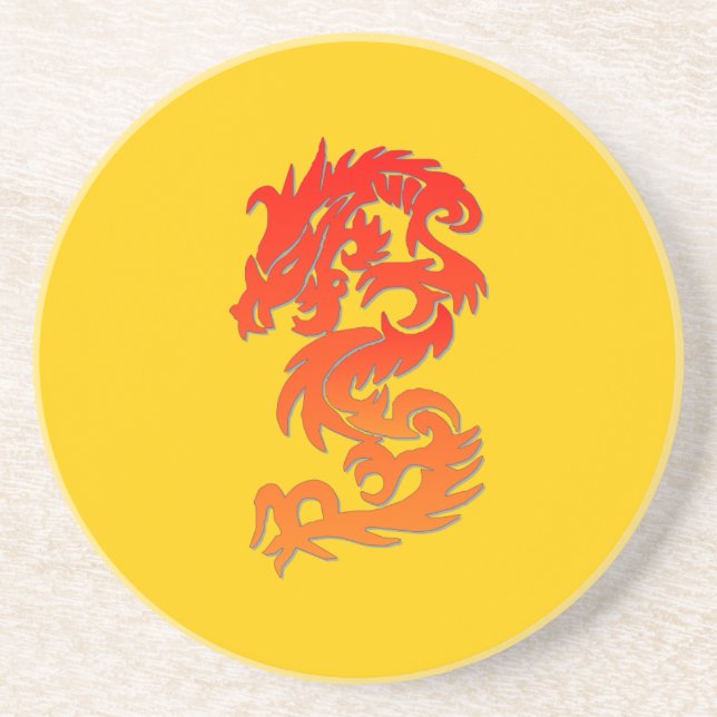 Chinese Dragon Sandstone Coaster (Front)