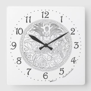 Chinese Dragon Square Wall Clock