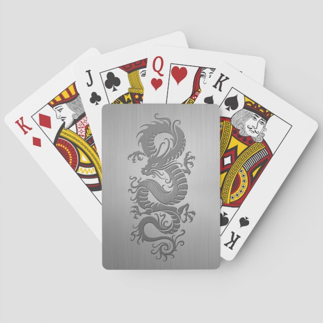 Chinese Dragon, Stainless Steel Effect Playing Cards (Back)
