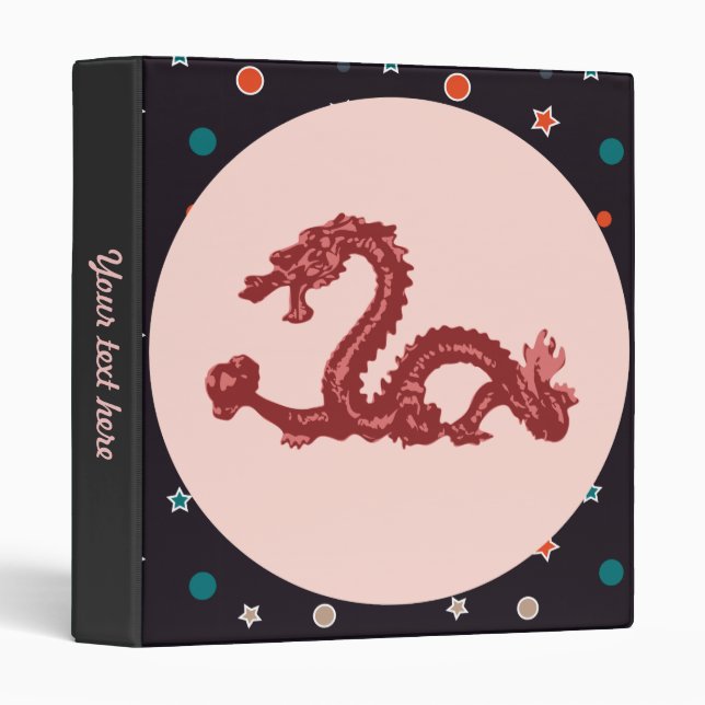 Chinese Dragon Star Pattern Fantasy Art Binder (Front/Spine)