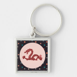 Chinese Dragon Star Pattern Fantasy Art Keychain