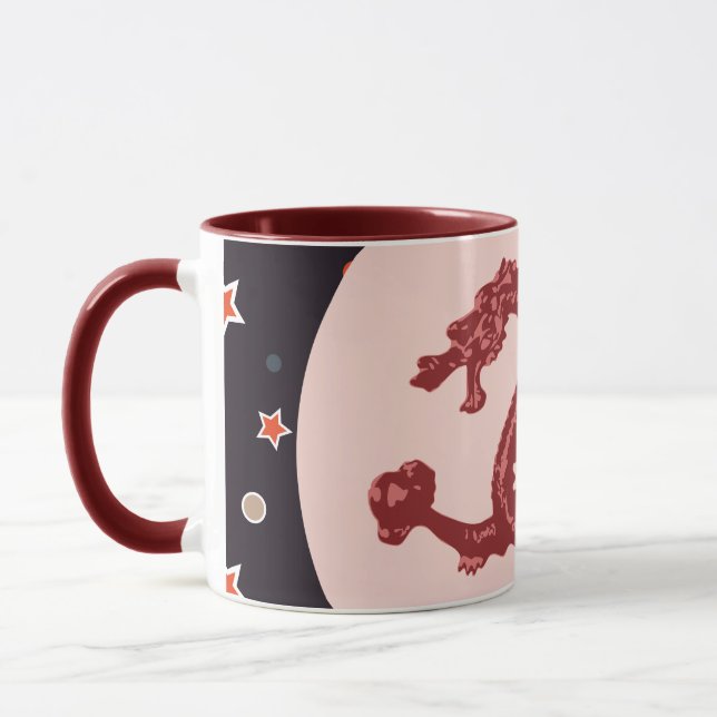 Chinese Dragon Star Pattern Fantasy Art Mug (Left)