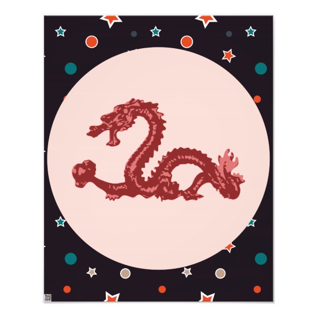 Chinese Dragon Star Pattern Fantasy Art Photo Print (Front)