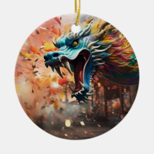 chinese dragon symbol 2024 ceramic ornament