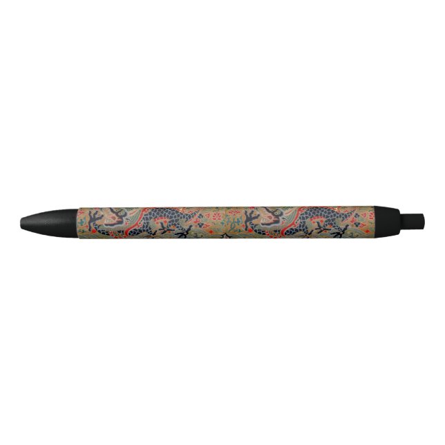 Chinese Dragon Symbol Antique Asian Black Ink Pen (Front)
