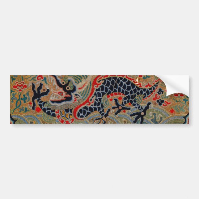 Chinese Dragon Symbol Antique Asian Bumper Sticker (Front)