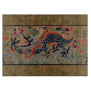Chinese Dragon Symbol Antique Asian Cutting Board