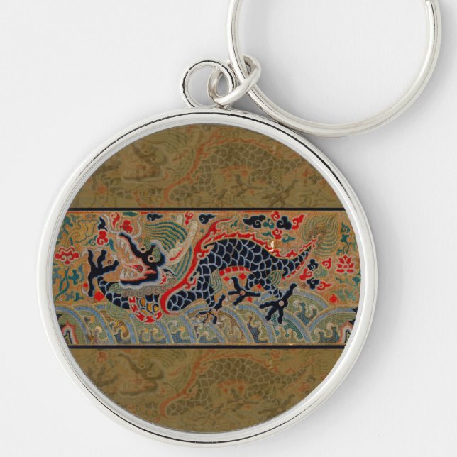 Chinese Dragon Symbol Antique Asian Keychain (Front)