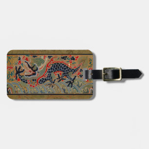Chinese Dragon Symbol Antique Asian Luggage Tag