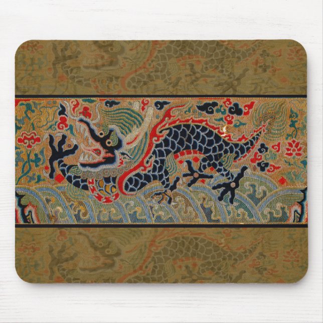 Chinese Dragon Symbol Antique Asian Mouse Pad (Front)