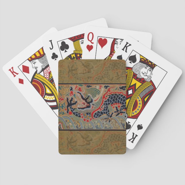 Chinese Dragon Symbol Antique Asian Playing Cards (Back)