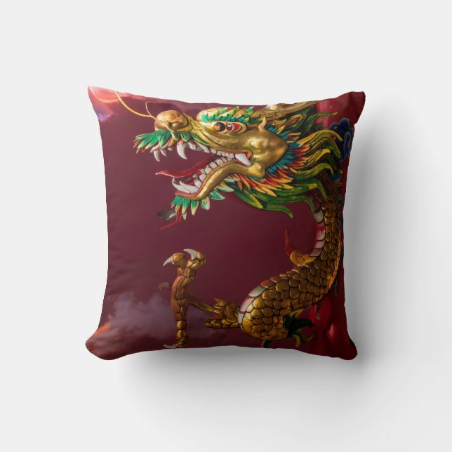 Chinese dragon throw pillow (Front)