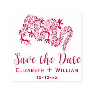 Chinese Dragon Wedding Save the Date Self-inking Stamp