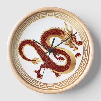 Chinese Dragon Wishes You a Happy New Year Clock