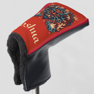 Chinese Dragon with Flames Golf Head Cover