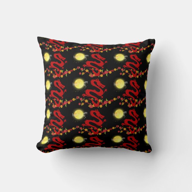 Chinese Dragon with full moon stunning cushion (Front)