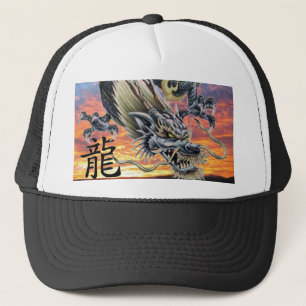 Chinese Dragon with Kanji Baseball Hat- Customized Trucker Hat