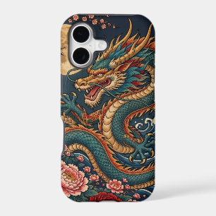 Chinese Dragon with Ocean Waves and Peonies – Ukiy
