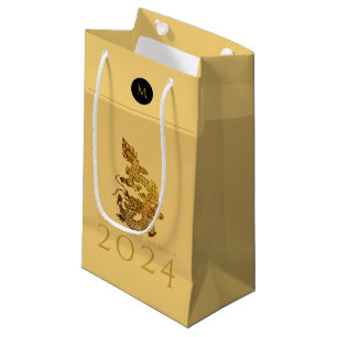Chinese Dragon Year 2024 Elegant Monogram SGB Small Gift Bag