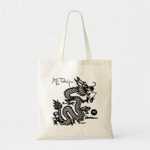 Chinese Dragon Year Black paper-cut Monogram TB Tote Bag