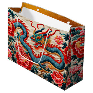 Chinese Dragon Year "Embroidery" Zodiac birthday Large Gift Bag