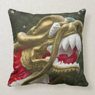 Chinese dragonboat figurehead, Stanley Park Throw Pillow