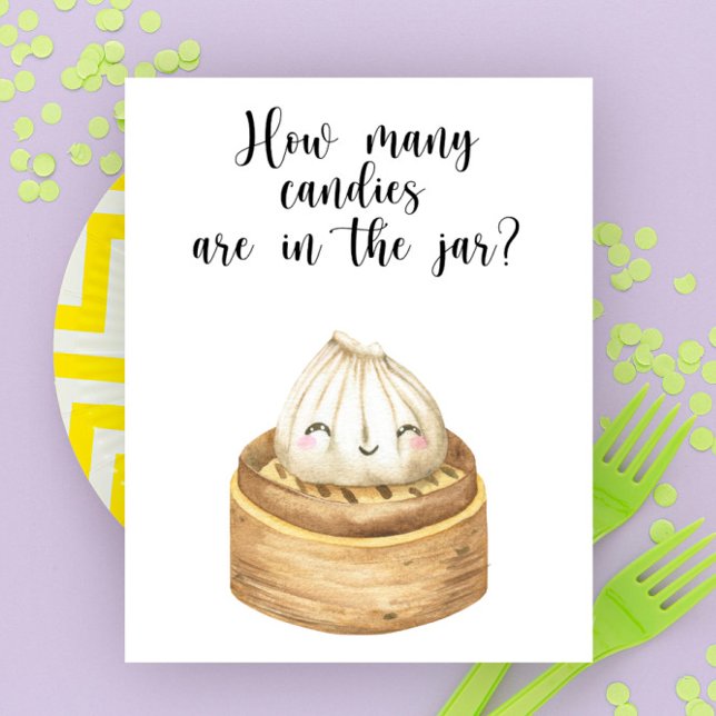 Chinese dumpling baby shower - how many candies poster (Creator Uploaded)