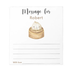 Chinese dumpling birthday time capsule message notepad