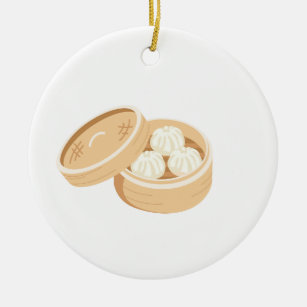 Chinese Dumplings Ceramic Ornament