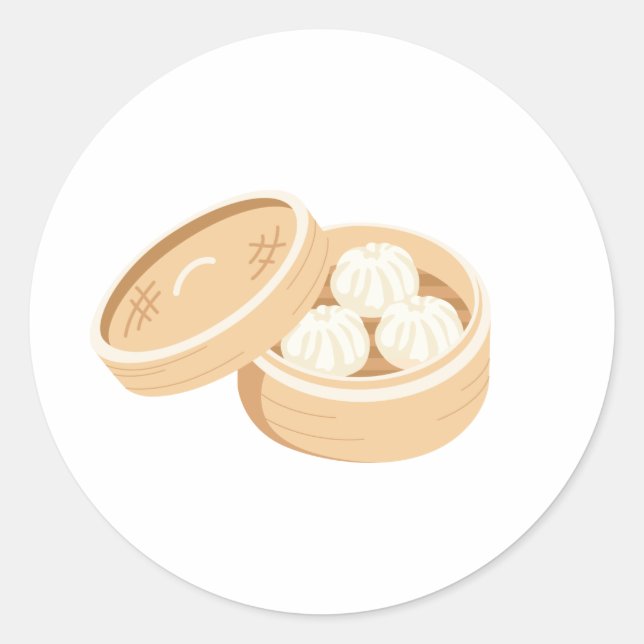 Chinese Dumplings Classic Round Sticker (Front)