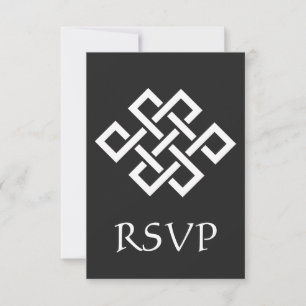 Chinese Elegance in Black RSVP Card