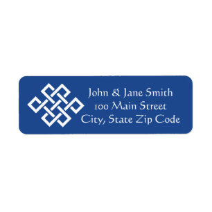 Chinese Elegance in Blue Return Address Label