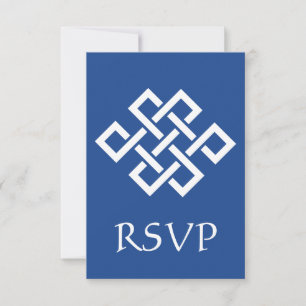 Chinese Elegance in Blue RSVP Card